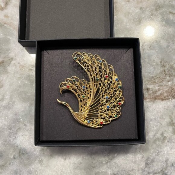 Vintage peacock brooch - Picture 2 of 4